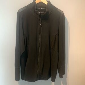 Activezone Black Zip Up Sweater w Mesh Shoulders / Underarms